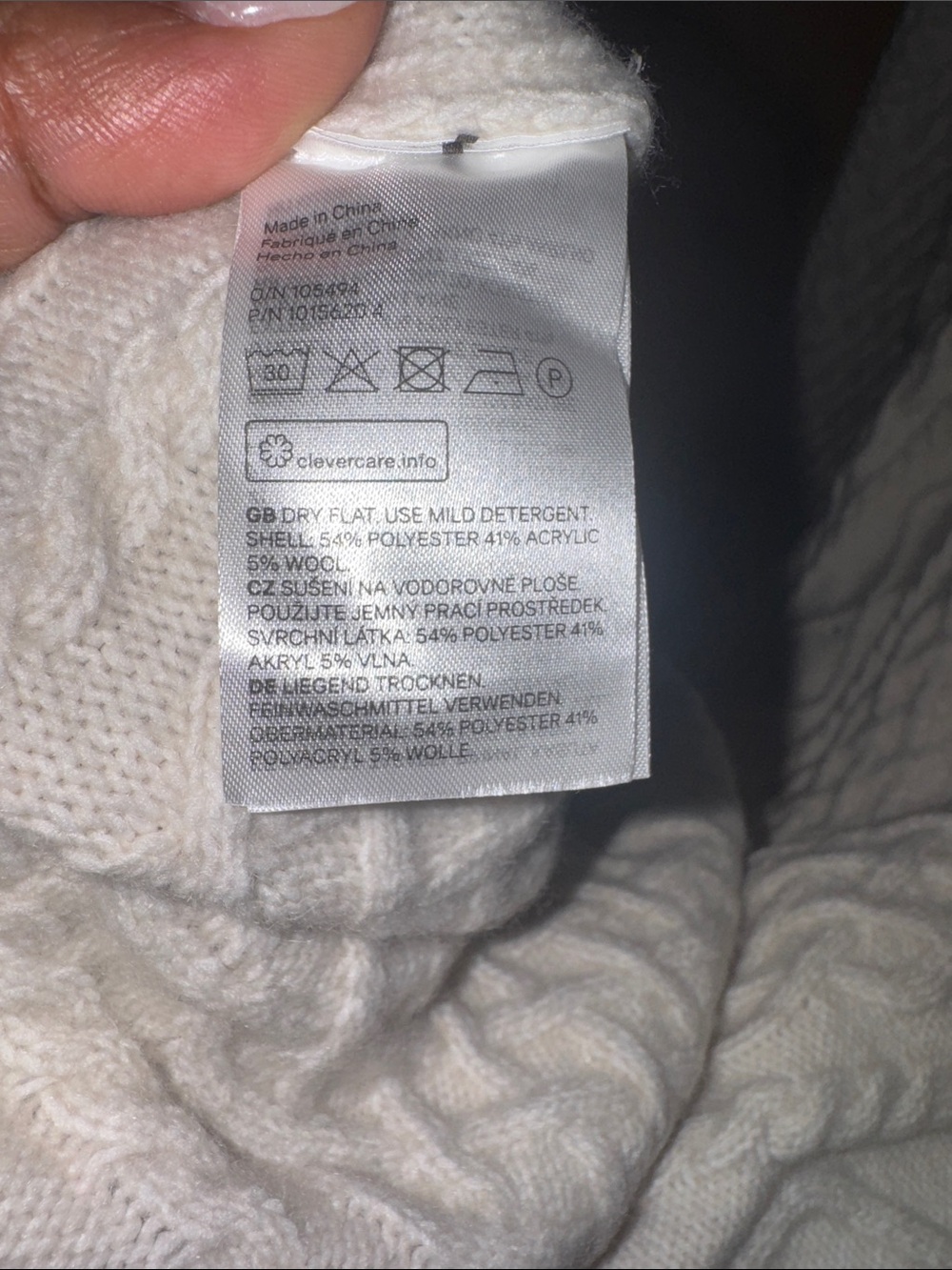 H&M Two-Piece Cream Cable-Knit Mini Dress - Picture 5 of 5